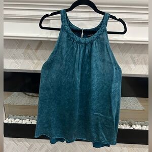 Torrid Teal Weathered Look Sleeveless Silky Flowy Blouse Size 0 / L / 12